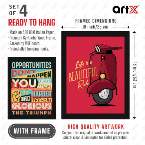 ArtX Paper Motivational Wall Frames Quotes Wall Frame Art Painting, Multicolor, Inspirational, 10X13 inches each, 20 X 26 inches, Set of 4 - Image 5