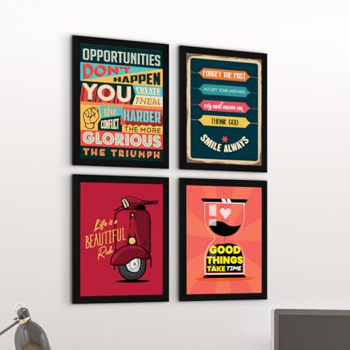 ArtX Paper Motivational Wall Frames Quotes Wall Frame Art Painting, Multicolor, Inspirational, 10X13 inches each, 20 X 26 inches, Set of 4 - Image 1