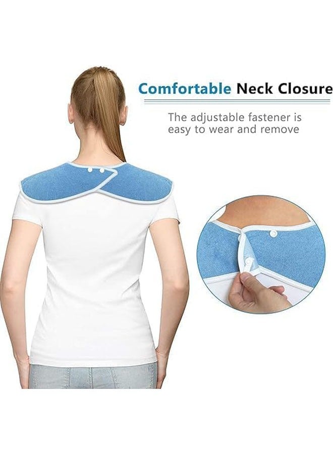 Hihonor 3 Pack Adult The Elderly Bib with Snaps Reusable Adult Bib for Eating Washable Dining Bibs for Elderly Clothing Protector for Elderly Men Women and Disabled - Image 5