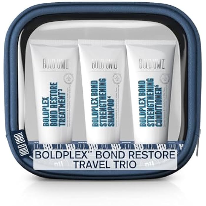 BOLD UNIQ Boldplex 3, 4 & 5 Bond Restore Hair Protein Treatment, Shampoo & Conditioner Travel Set For Dry & Damaged Hair - Hydrating Formula for Curly, Dry, Colored, Frizzy, Broken or Bleached Hair Types - Image 1