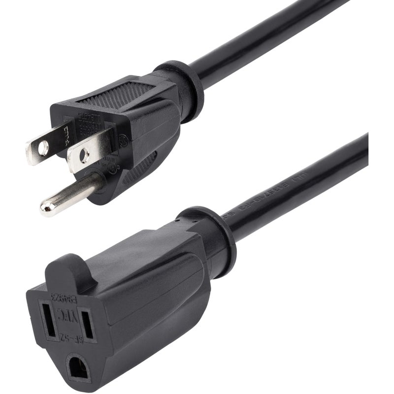 كابل طاقة StarTechcom بطول 10 أقدام بجهد 125 فولت عند 13 أمبير 16 AWG كابل تمديد طاقة NEMA 515R إلى NEMA 515P PAC10110