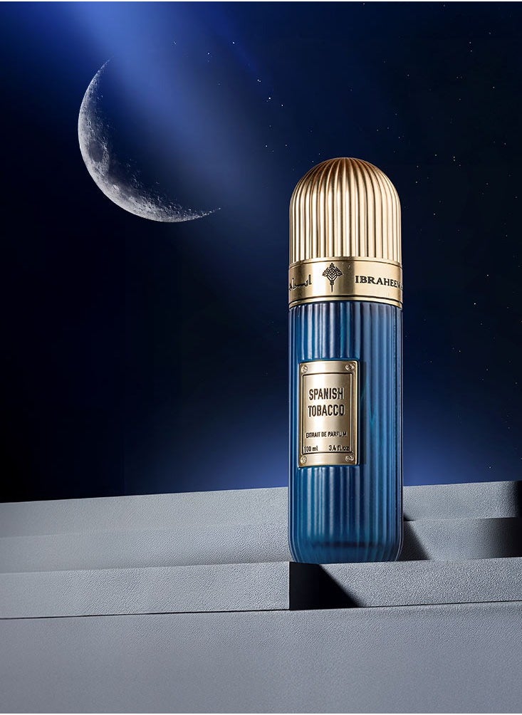 IBRAHEEM AL.QURASHI Ibrahim Al Qurashi Spanish Tobacco Extrait De Parfum – 100ml | Luxurious Unisex Fragrance | Warm & Spicy Scent with Saffron, Tonka Bean, Amber, and Spanish Tobacco  - Image 4