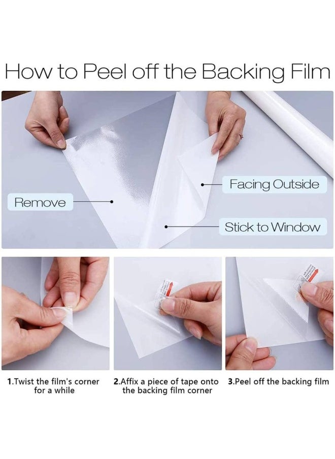 BPA - Window Privacy Film, Frosted Removable Glass Covering For Bathroom, Opaque Static Cling Heat Control Door Sticker For Home Office Living Room, Non-Adhesive (23.6" X 78.7" (60 X 200 Cm)) - Image 1