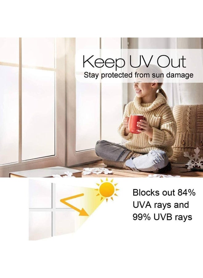 BPA - Window Privacy Film, Frosted Removable Glass Covering For Bathroom, Opaque Static Cling Heat Control Door Sticker For Home Office Living Room, Non-Adhesive (23.6" X 78.7" (60 X 200 Cm)) - Image 1