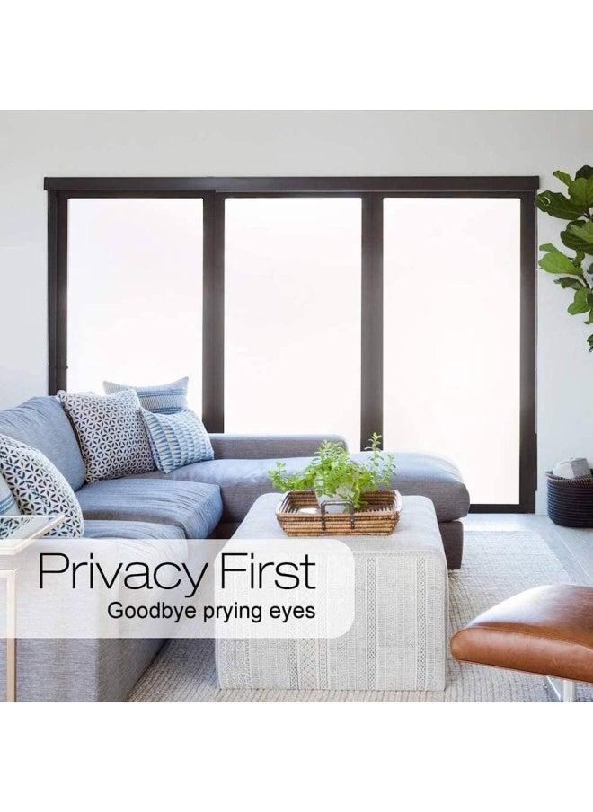 BPA - Window Privacy Film, Frosted Removable Glass Covering For Bathroom, Opaque Static Cling Heat Control Door Sticker For Home Office Living Room, Non-Adhesive (23.6" X 78.7" (60 X 200 Cm)) - Image 1