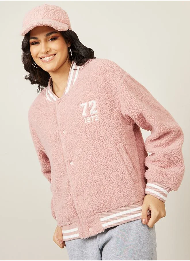 Styli Regular Fit Faux Fur Bomber Jacket