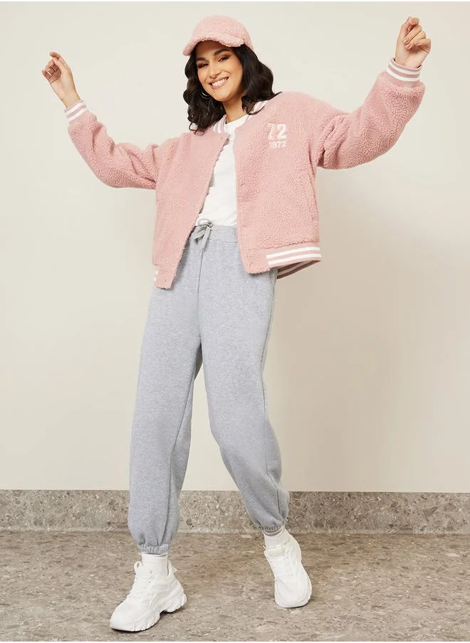 Styli Regular Fit Faux Fur Bomber Jacket