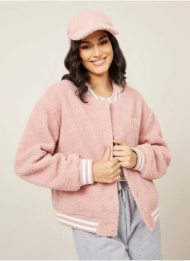 Styli Regular Fit Faux Fur Bomber Jacket