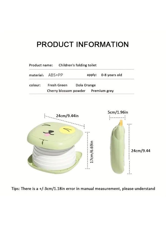 Bukela Cat Design Portable Travel Potty for Toddler, Convenient Training Toilet for Girls and Boys, Folding Toilet for Car Camping Indoor Outdoor, Pottie for Kids (Green) - Image 3