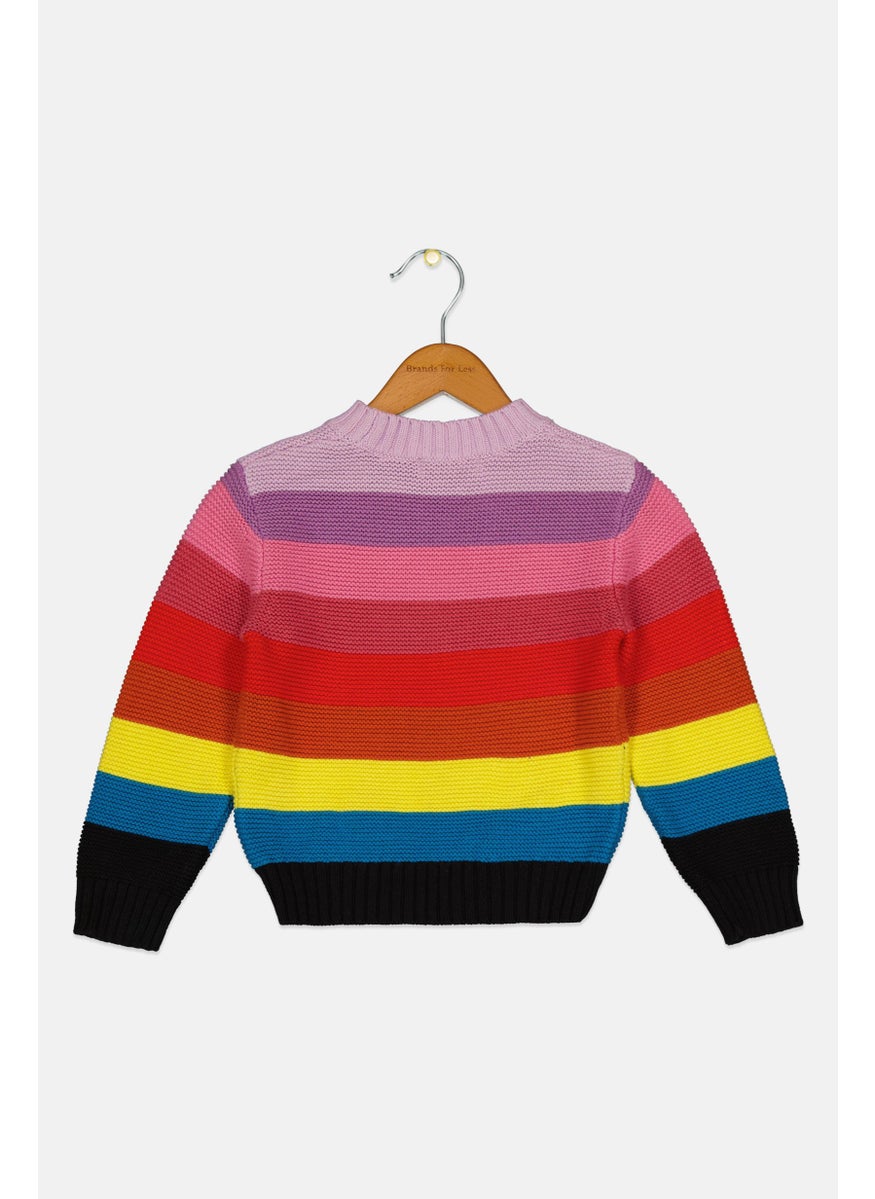 STELLA MCCARTNEY - Toddlers Girl Stripe Sweater, Pink Combo - Image 1