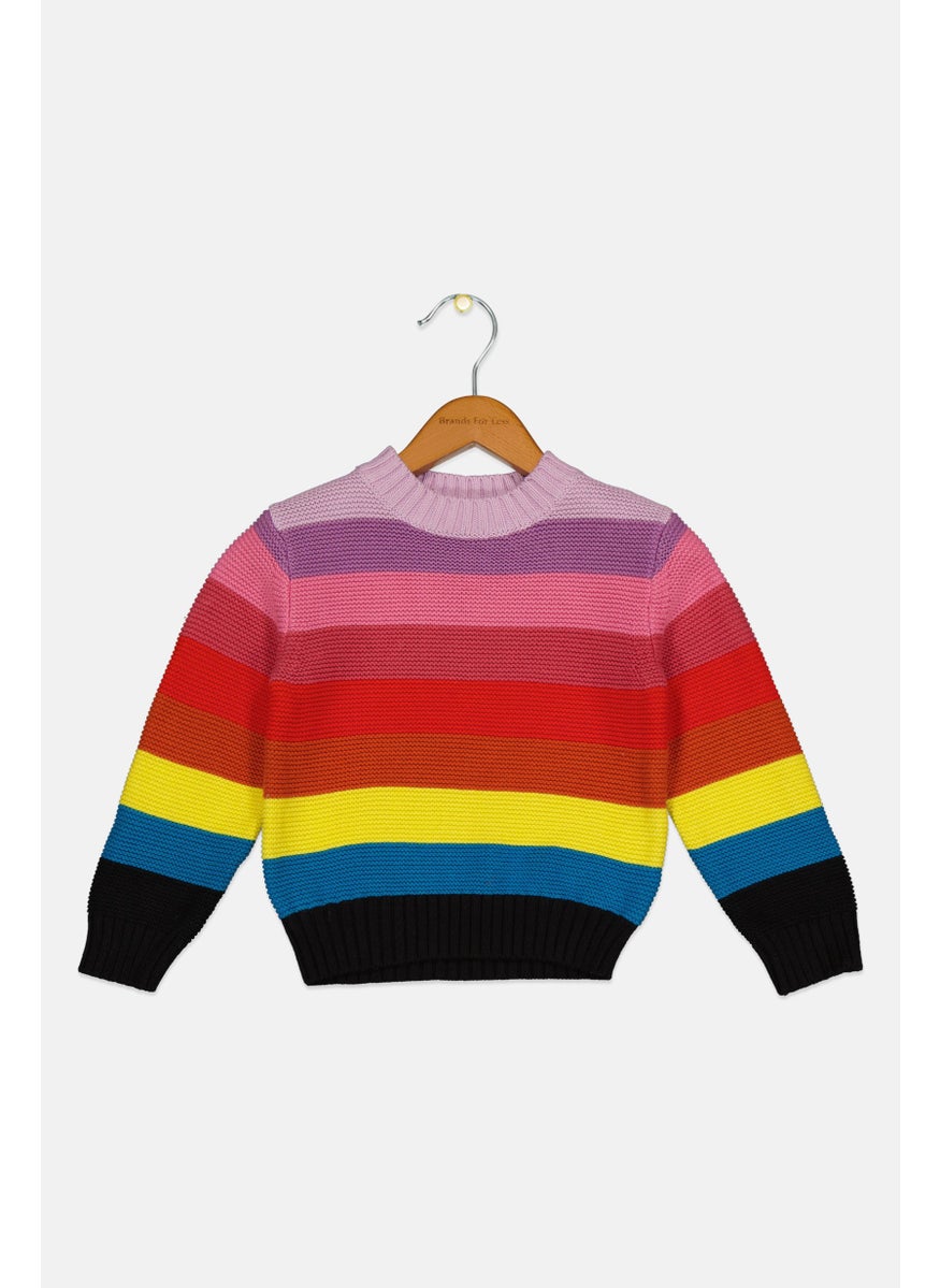 STELLA MCCARTNEY - Toddlers Girl Stripe Sweater, Pink Combo - Image 1
