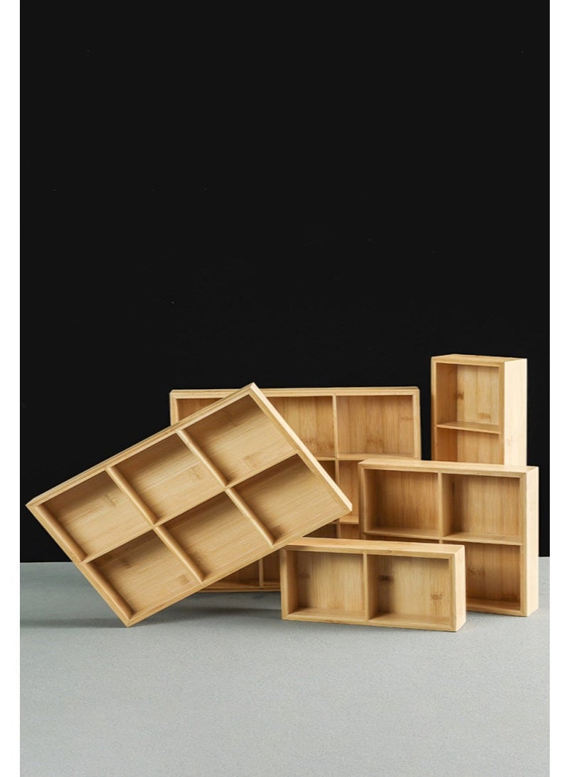 هومستر خدمة علبة المنزلية الخيزران والخشب علبة مربع تسعة قصر شبكة علبة الفواكه شواء الخبز علبة وعاء خشبية ساخنة علبة ديكور - Image 4