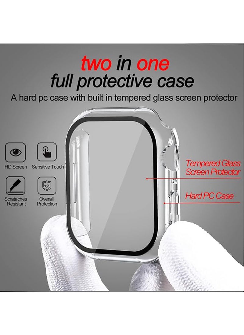 X-level 2 Pack PC Case for Apple Watch Case 41mm Series 9 8 7 with Tempered Glass Screen Protector, Full Hard Ultra-Thin Scratch Resistant Bumper Protective Cover 41MM  - Image 3