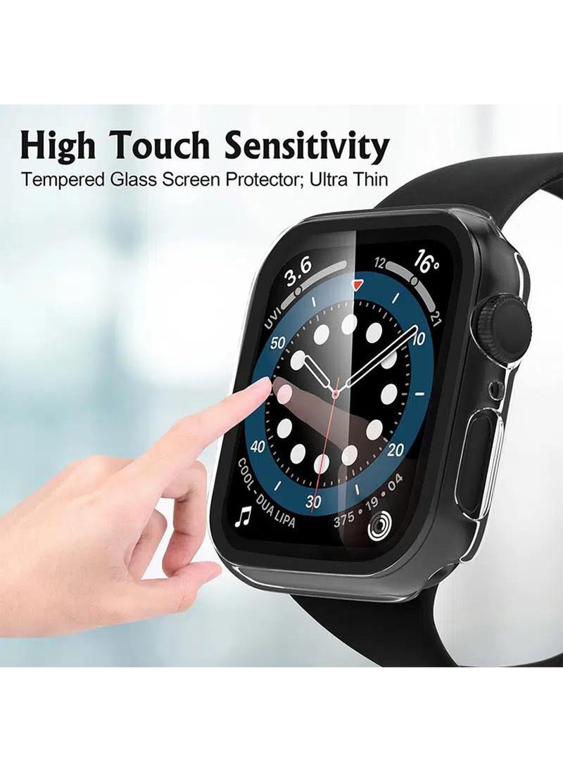 X-level 2 Pack PC Case for Apple Watch Case 41mm Series 9 8 7 with Tempered Glass Screen Protector, Full Hard Ultra-Thin Scratch Resistant Bumper Protective Cover 41MM  - Image 4
