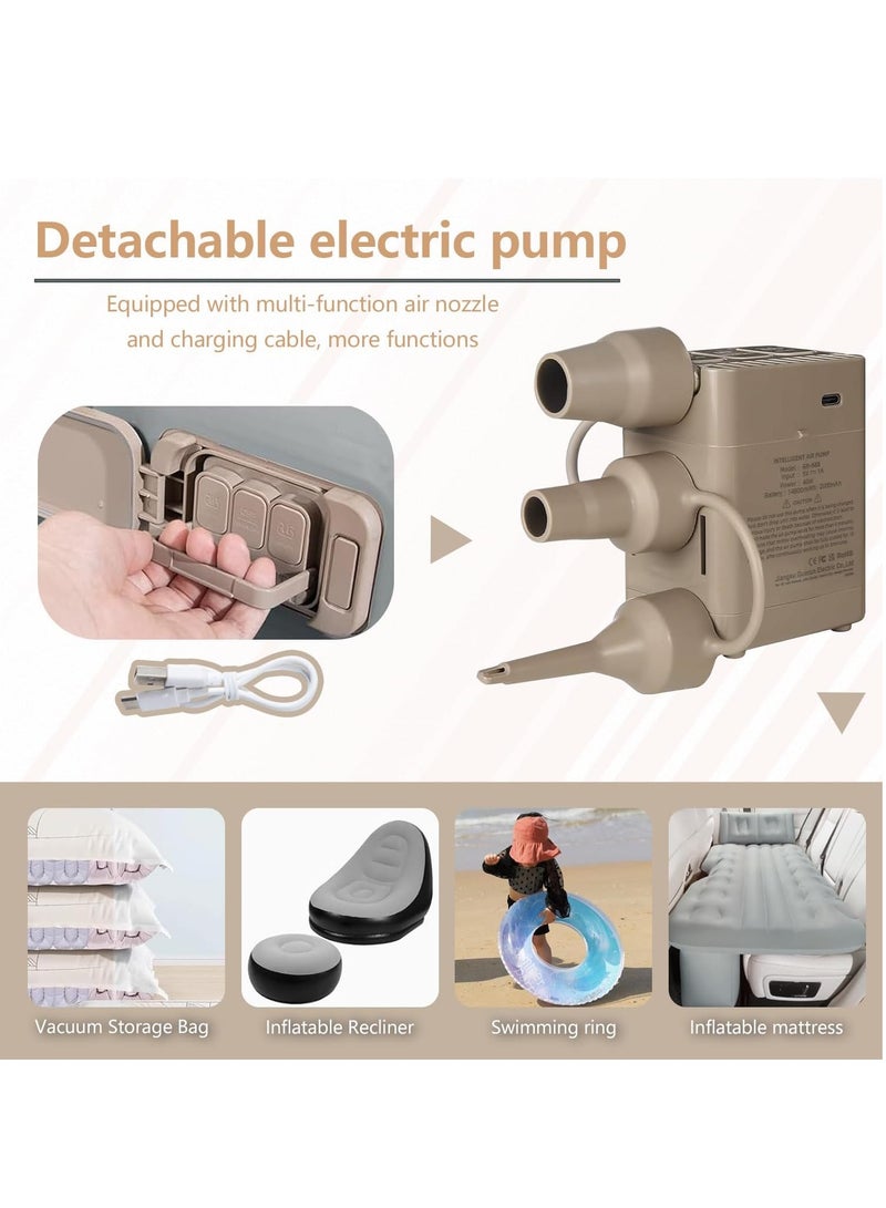 ايتي لايف مرتبة هواء للسيارة - مضخة هواء مدمجة أوتوماتيكية مطورة للنفخ والتفريغ السريع، مرتبة هوائية محمولة قابلة للطي لسيارة الدفع الرباعي للتخييم والعطلات والأنشطة الخارجية والنوم وسرير السيارة ومقعدها الخلفي يتحمل حتى 330 رطلاً - Image 2