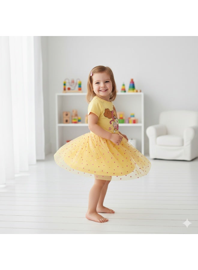 باو بترول فستان تول للبنات من باو باترول، مصنوع من القطن بنسبة 100% | شبكة من البوليستر بنسبة 100% | - Image 3