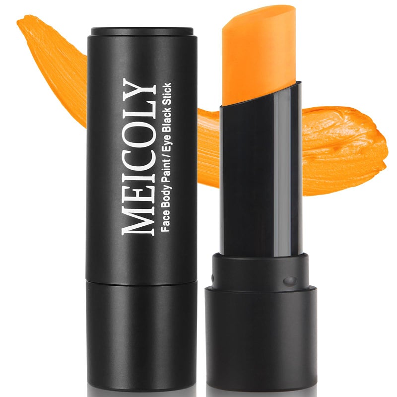 MEICOLY Orange Eye Black Stick,Waterproof Eye Black Baseball Softball Football Lacrosse,Orange Face Body Paint Stick for Halloween SFX Pumpkin Tiger Lion Cosplay Makeup - Image 1