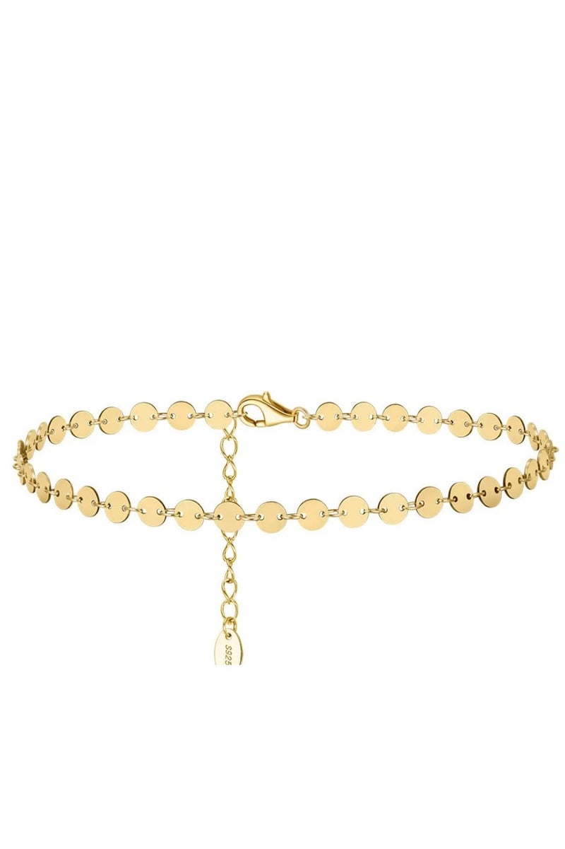 Luxuria Elegant 18K Gold Plated Stainless Steel Round Anklet for Women Adjustable - Image 1