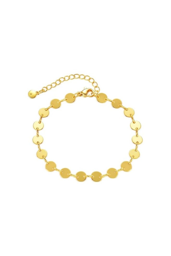 Luxuria Elegant 18K Gold Plated Stainless Steel Round Anklet for Women Adjustable - Image 5