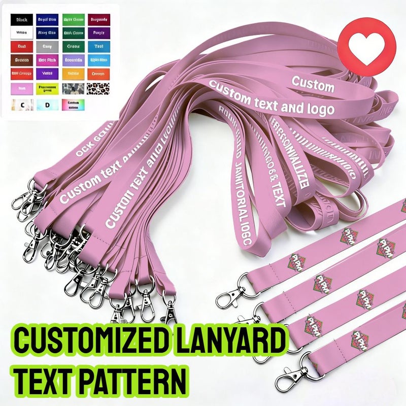 30 Pcs Black Custom Sports Badge Lanyard With Personalized Name Logo Text Design Heavy Duty Color Coded For Office School Group Activities - Image 1
