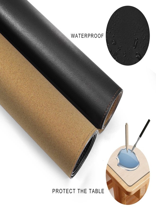 MAIDERN 47.2" x 23.6" XXL Cork & Leather Desk Mat, Reversible Full Desk Mouse Pad Protector (Black) - Image 4