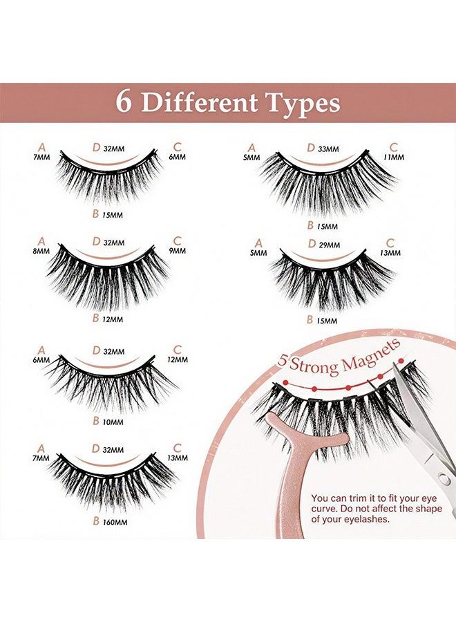 RESONIX 10 Pairs Magnetic Eyelashes with Eyeliner Kit – 3D Natural Look Reusable Lashes with 5 Magnets Per Lash, Waterproof Magnetic Eyeliner, No Glue Needed, Includes Tweezers & Gift Box (Black) - Image 4