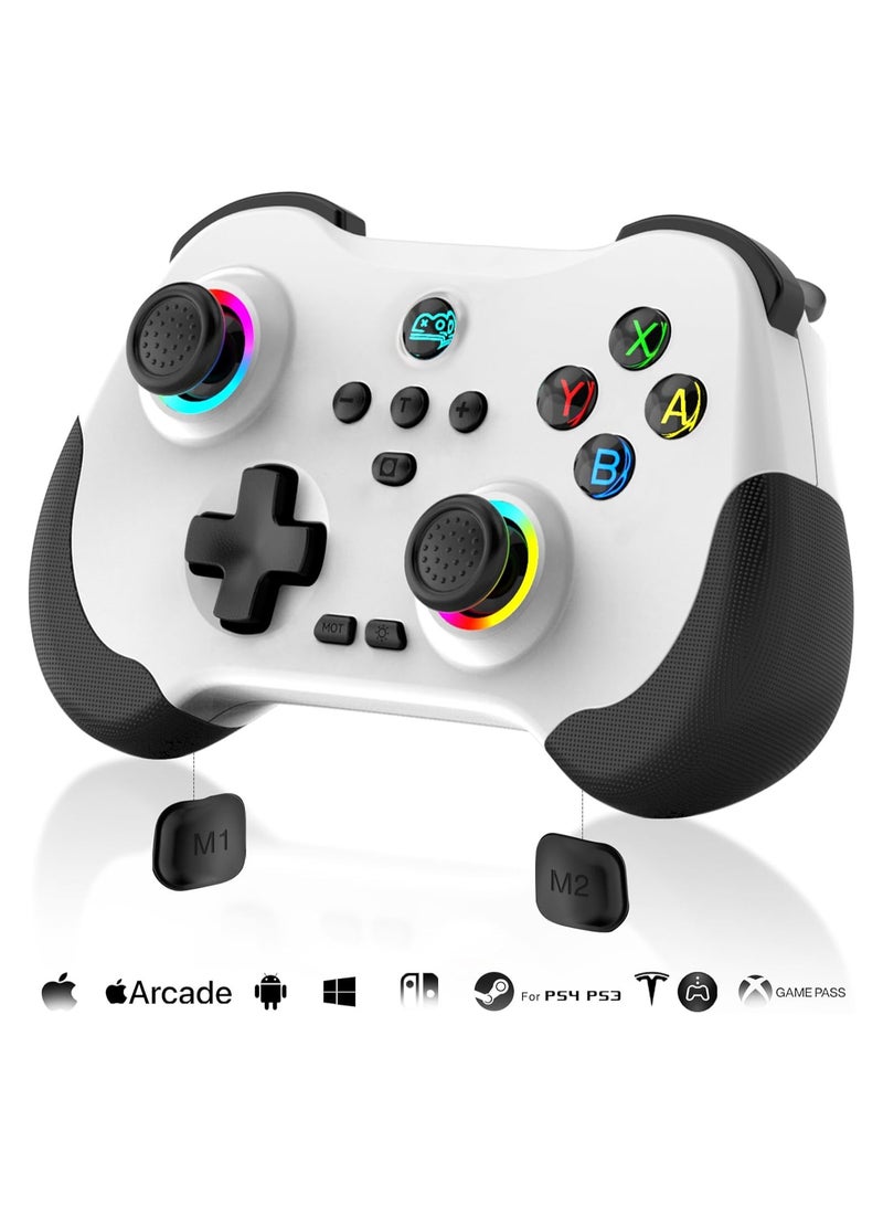 Mobile Gaming Controller for iPad/iPhone/Tablet, Cloud Controller Remote Joystick for iOS/Android, Wireless Switch Controller with Macro ons/Hall-Rocker/Hall-Trigger/Dual Vibration