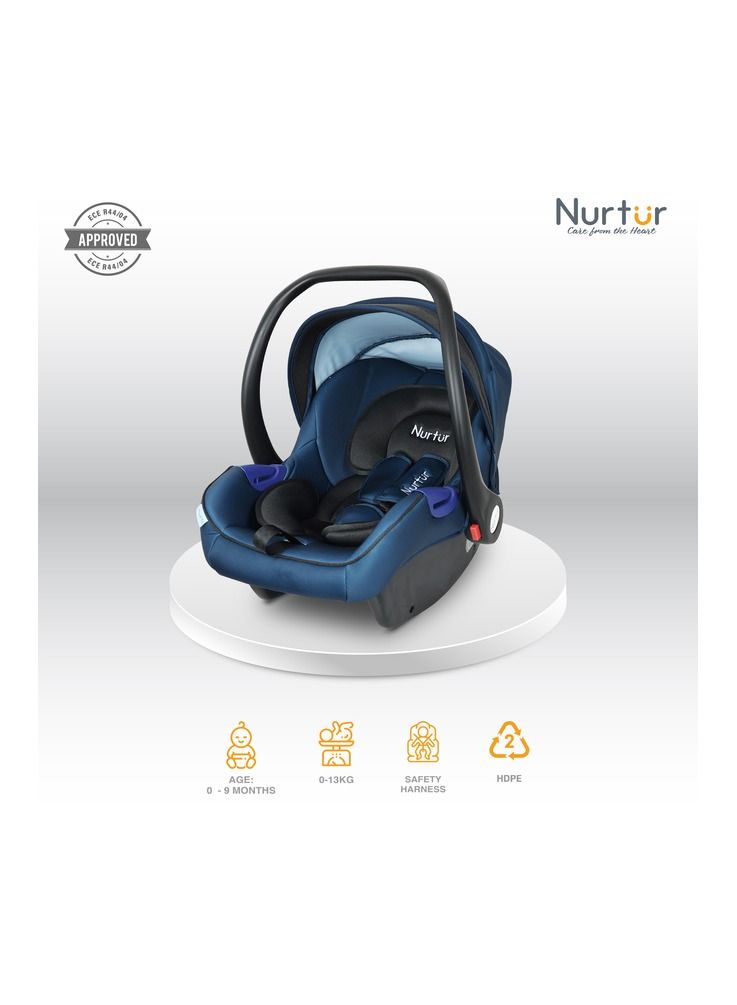 Nurtur Nemo Baby Carrier Adjustable Canopy and Handle Extra Protection 3 Point Safety Harness Suitable from 0 months to 12 months Upto 13kg Blue Official Product - Image 2