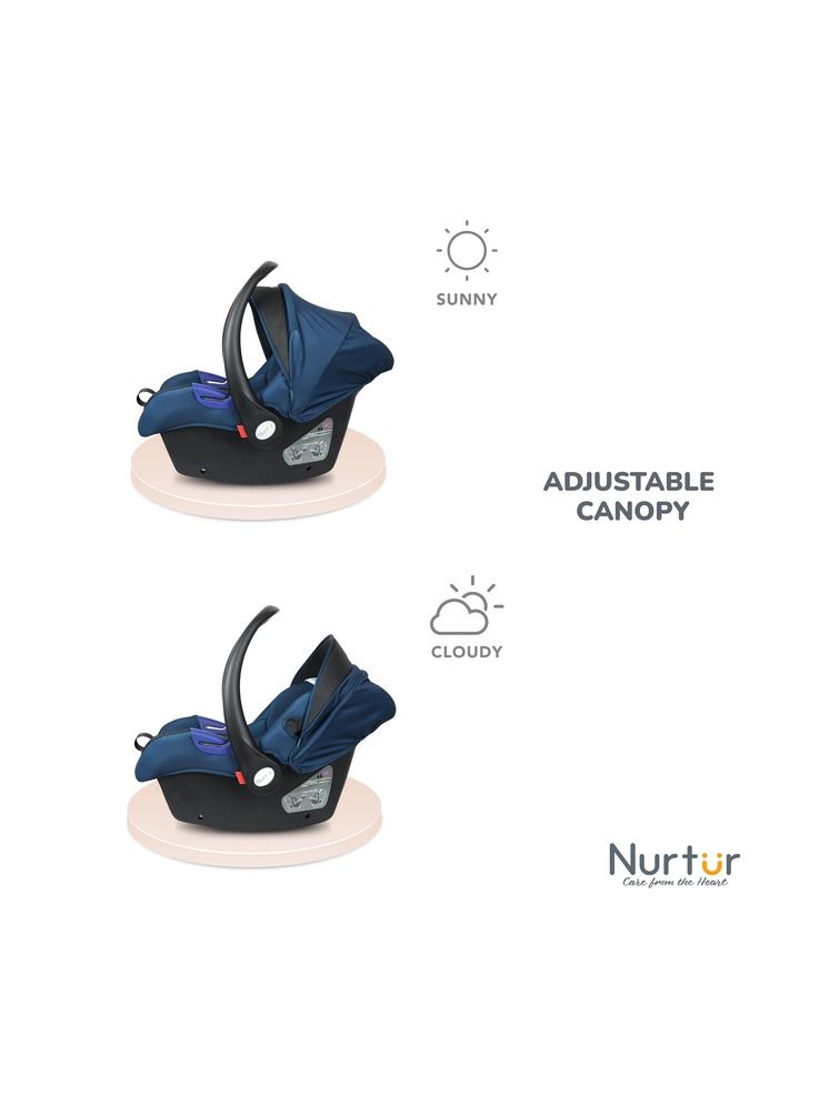 Nurtur Nemo Baby Carrier Adjustable Canopy and Handle Extra Protection 3 Point Safety Harness Suitable from 0 months to 12 months Upto 13kg Blue Official Product - Image 4