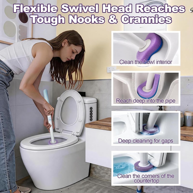 KZKR Disposable Toilet Brush, Wall-Mounted Rotating Holder Set, Bathroom Maintenance, Toilet Cleaner（Mixed Fragrance） - Image 4