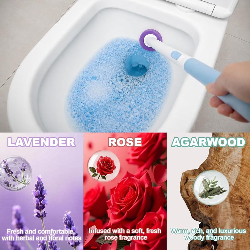 KZKR Disposable Toilet Brush, Wall-Mounted Rotating Holder Set, Bathroom Maintenance, Toilet Cleaner（Mixed Fragrance） - Image 2