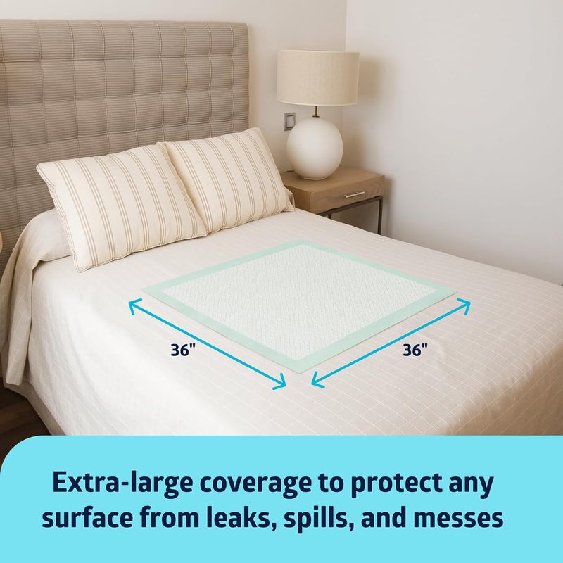 Medline Bed Pads Disposable Adult Heavy Duty Chux Pads 36x36 50 Count Incontinence Bed Pads for Adults Chucks Underpads Extra Large Disposable Bed Pads for Incontinence Pee Pads - Image 2