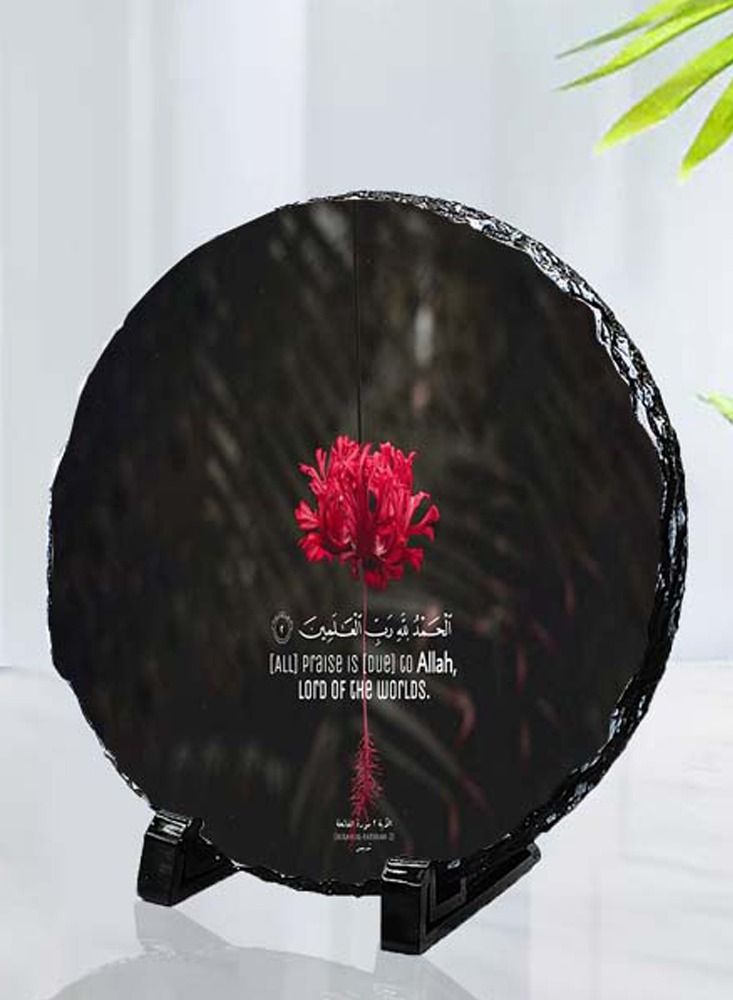 Service Zone Protective Printed Round Shape Marble Photo Frame for Table Top 
