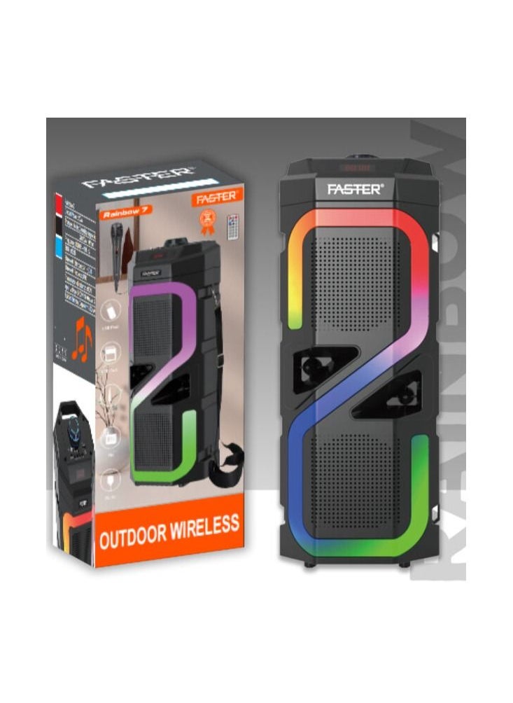 فاستر FASTER Rainbow 7 مكبر صوت لاسلكي قوي مع ميكروفون 20 واط  - Image 1