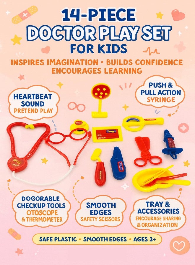 ShopMeFast Kids Doctor Pretend Play Kit Combo - Medical Toys, Educational Role-Play, Birthday Return Gifts for Boys & Girls, Multicolour (Doctor Set - 14 Pcs) - Image 3