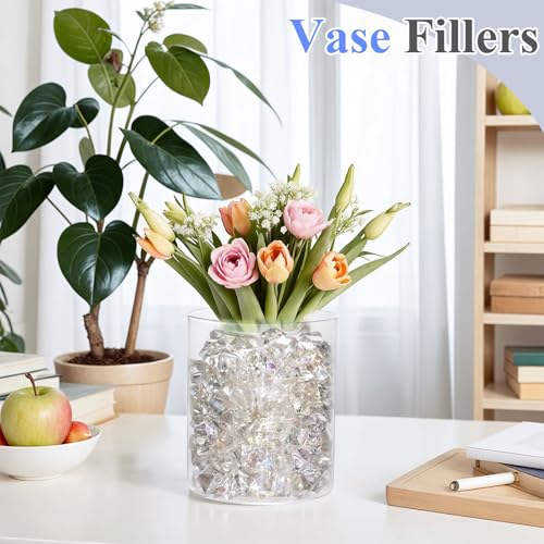 FUTUREPLUSX 180PCS Fake Ice, Vase Filler Acrylic Fake Diamonds Clear Rocks for Fish Tank Table Scatter Decor - Image 2
