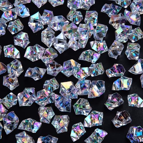 FUTUREPLUSX 180PCS Fake Ice, Vase Filler Acrylic Fake Diamonds Clear Rocks for Fish Tank Table Scatter Decor - Image 1