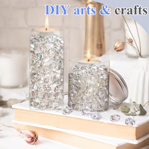 FUTUREPLUSX 180PCS Fake Ice, Vase Filler Acrylic Fake Diamonds Clear Rocks for Fish Tank Table Scatter Decor - Image 4