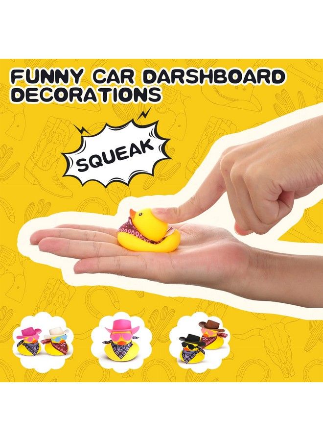 Hanaive 24 Sets Cowboy Rubber Ducks With Mini Cowboy Hat Scarf And Sunglasses Cute Bath Rubber Ducks Small Bathtub Accessories Toys For Baby Shower Birthday Swimming Party Gifts Decorations - Image 5