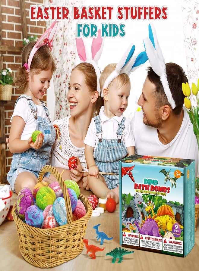 Qivatex Bath Bombs for Kids with Dinosaur Toys Inside, Easter Basket Stuffers, 9 Pack Natural Organic Dinosaur Bath Bombs Bubble Bath Gift Set, Birthday Easter Gifts for Kids - Image 2