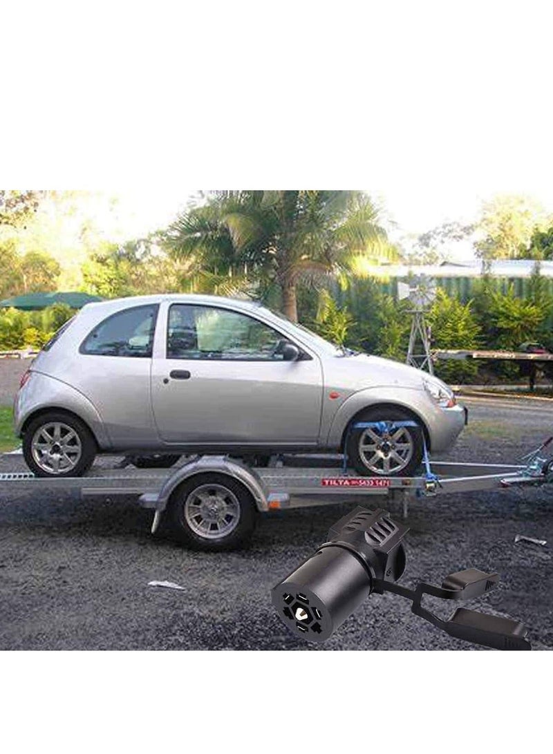 MUNTAQI Trailer Light Adapter 7 to 4,5 Way, 7 Round to 4, 5 Pin Flat Blade RV Boat Connector Plug for Tow Hitch and Redline Tailgate LED - Image 3