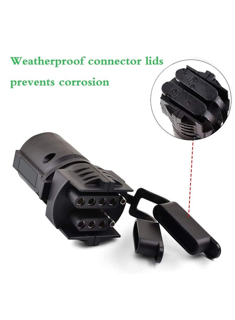 MUNTAQI Trailer Light Adapter 7 to 4,5 Way, 7 Round to 4, 5 Pin Flat Blade RV Boat Connector Plug for Tow Hitch and Redline Tailgate LED - Image 2