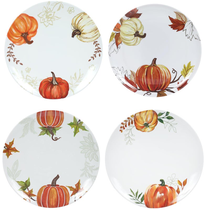 Webbylee 10 Melamine Plates Set of 4 Orange Melamine Dinner Plates Dishes Set for KitchenHeavy Duty Dishwasher Safe ShatterResistant Dessert Plates for Pasta Salad and Steak Brown - Image 2