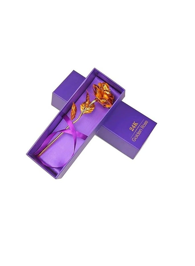 Cool Baby COOLBABY Creative 24K Gold Foil Rose Blooming Gift Romantic Gift with Box Handmade Love Eternal Gold Rose - Image 5