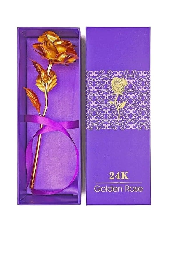 Cool Baby COOLBABY Creative 24K Gold Foil Rose Blooming Gift Romantic Gift with Box Handmade Love Eternal Gold Rose - Image 3
