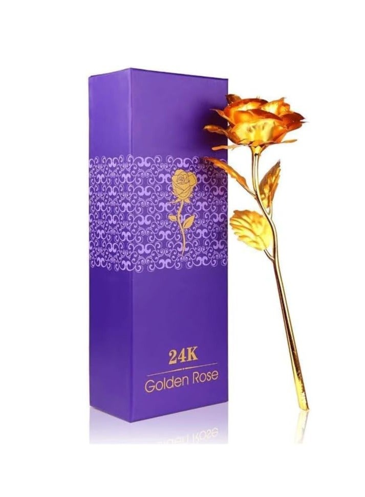 Cool Baby COOLBABY Creative 24K Gold Foil Rose Blooming Gift Romantic Gift with Box Handmade Love Eternal Gold Rose - Image 4