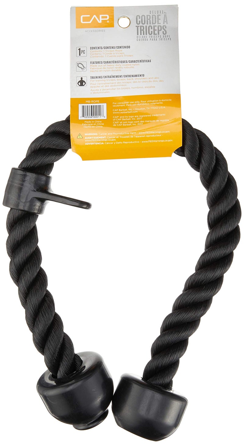 Cap Barbell Polypropylene Deluxe Tricep Rope- Black - Image 3