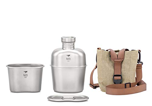 Keith Titanium Authentic Ti3060 Plastic-Free Canteen Mess Kit - Ultralight Carry Pouch ●●●●●●● Celebrating Over a Decade: Special Milestone Price for The Canteen Legacy! - Image 1