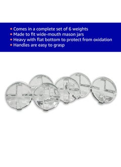 Trademark Innovations Trademark Innovations Glass Fermentation Pickling Jar Weights, Cross Grip Style (Set of 6)  - Image 3