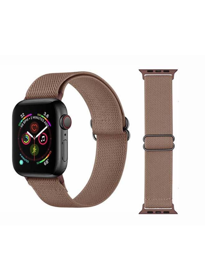 vesus Solid Adjustable Braided Solo Band for Apple Watch Series 6/SE/5/4/3/2/1 44/42mm Brown